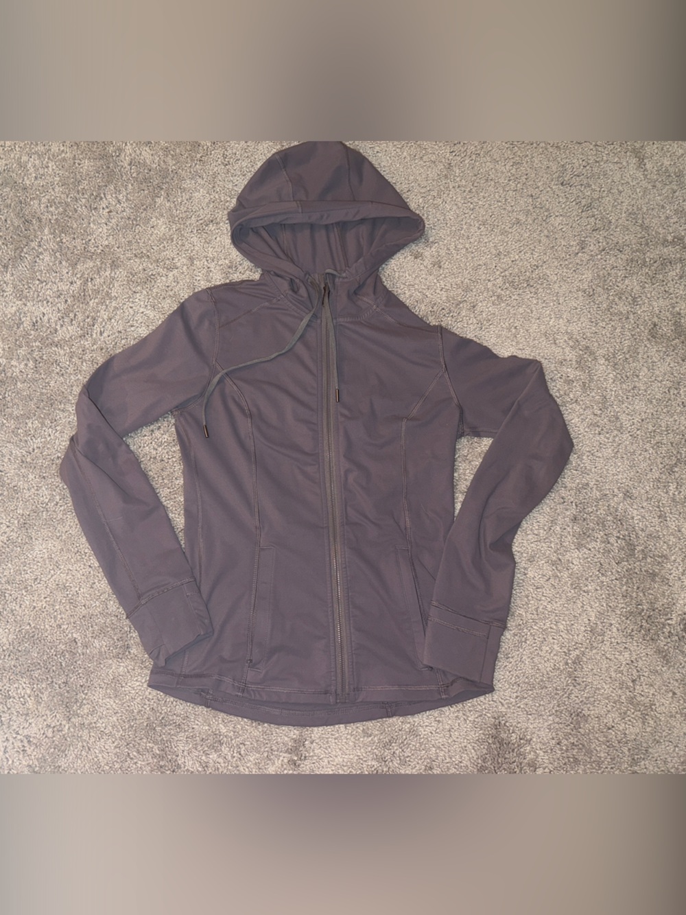CRZ YOGA Women's Hooded Zip Jacket in Dark Gray